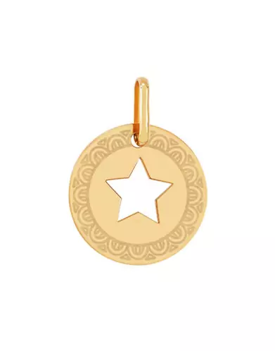 Médaille Ronde ajourée centre Etoile Pré Illustrée Motifs Fantaisies