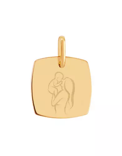Médaille Tonneau Pré Illustrée Maman et bébé Bisou