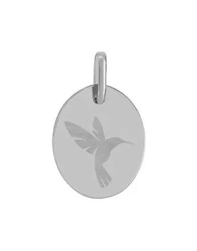 Médaille Ovale Pré Illustrée Colibri