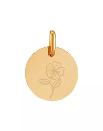 Médaille Ronde Pré Illustrée Fleur Capucine