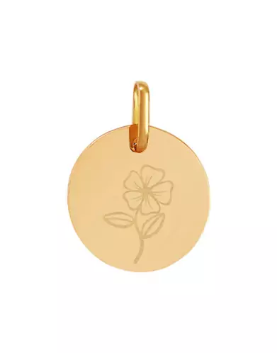 Médaille Ronde Pré Illustrée Fleur de Naissance
