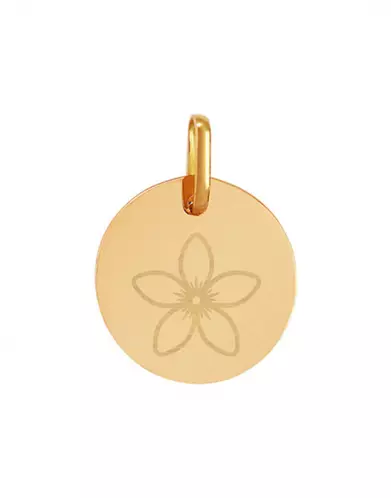 Médaille Ronde Pré Illustrée Fleur Jasmin