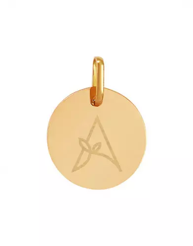 Médaille Ronde Pré Illustrée Alphabet Floral