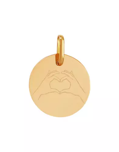 Médaille Ronde Pré Illustrée Cœur Mains