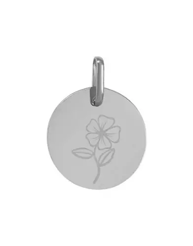 Médaille Ronde Pré Illustrée Fleur de Naissance