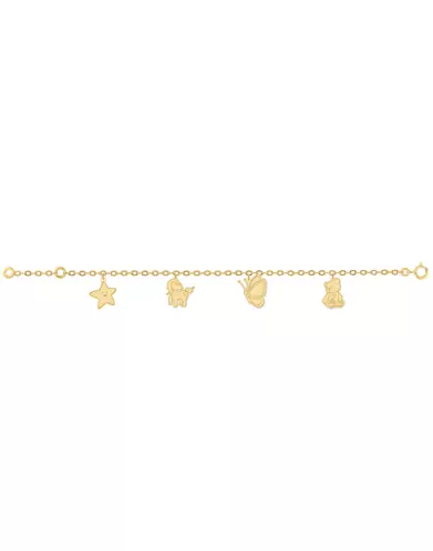Bracelet Enfant Mix & Match en Or Jaune avec Pampilles et Breloques Personnalisable