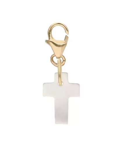 Mousqueton Croix Nacre