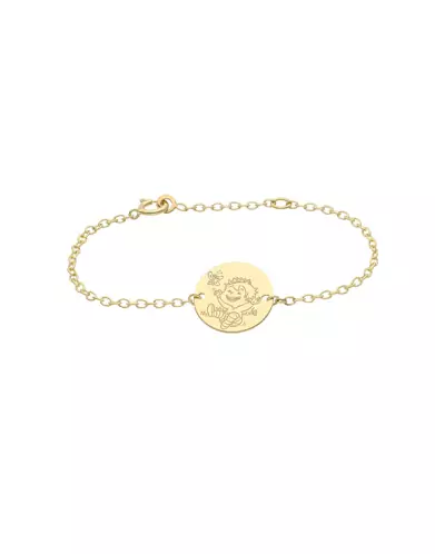 Bracelet chaîne bébé garçon Blagueur en or - La Fée Galipette
