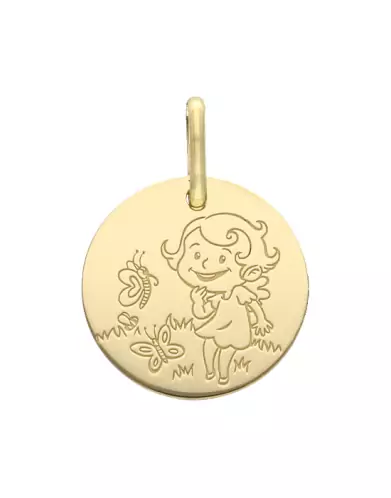 Médaille Fille Maline en or - La Fée Galipette