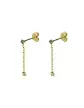 Boucles d'oreilles pendantes emeraude en or