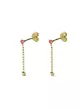 Boucles d'oreilles pendantes rubis en or