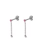 Boucles d'oreilles pendantes rubis en or