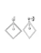 Boucles d’Oreilles LEA IV Pendantes Carrées Ajourées Or