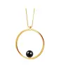 Collier grand Romy en Or 18K et perle de culture noire
