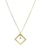 Collier LEA Carré Ajouré Or et Brillant – Petit Modèle