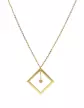 Collier LEA Carré Ajouré Or et Brillant – Grand Modèle