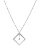 Collier LEA Carré Ajouré Or et Brillant – Grand Modèle