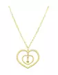Collier LEA en Or avec Double Coeur Diamant