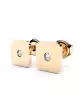 Boucles d'oreilles Puces Carrées avec Diamants Adam & Eve