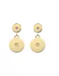 Boucles d'oreilles Pendantes Rondes en Or avec Diamants Adam & Eve