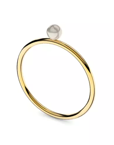 Bague mini Romy Or 18K et perle de culture blanche