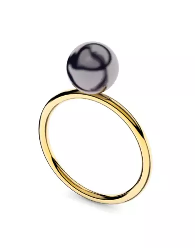 Bague Romy Or 18K et perle de culture noire