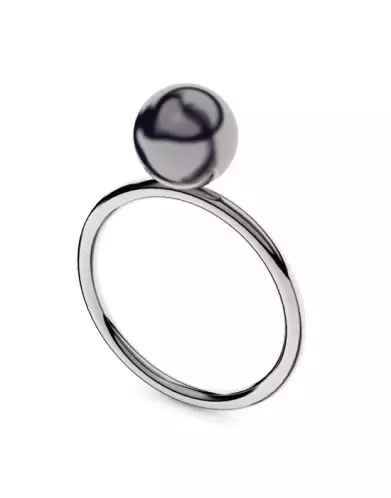 Bague Romy Or 18K et perle de culture noire