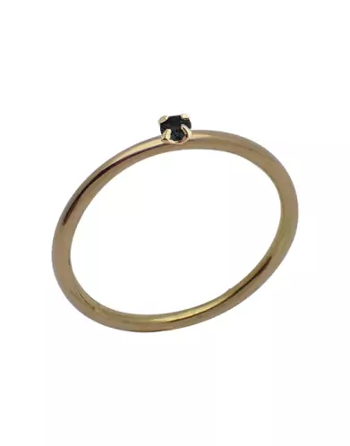Bague Diamant Noir Basiques 18K