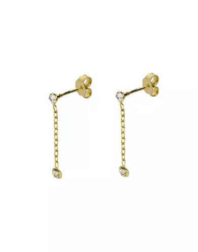 Boucles d'oreilles pendantes diamant en or