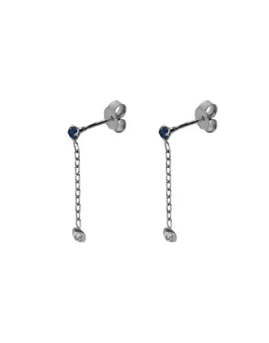 Boucles d'oreilles pendantes saphir en or