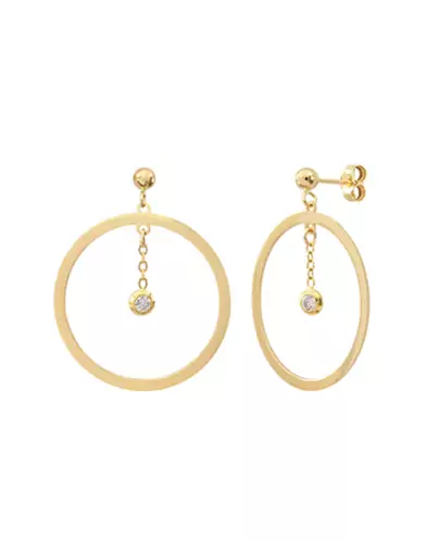 Boucles d'oreilles Rondes LEA en Or avec diamant