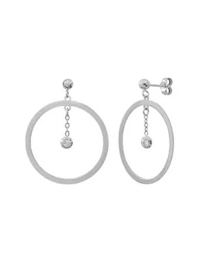 Boucles d'oreilles Rondes LEA en Or avec diamant