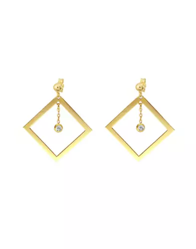 Boucles d'oreilles Losanges LEA en Or avec diamant