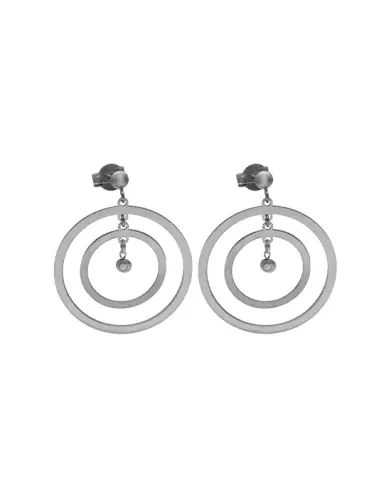 Boucles d'oreilles LEA Double rond en Or avec diamant