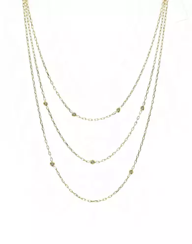 Collier Multi Rangs et Diamants en or