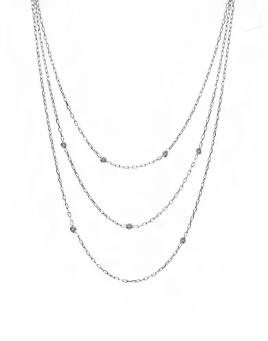 Collier Multi Rangs et Diamants en or