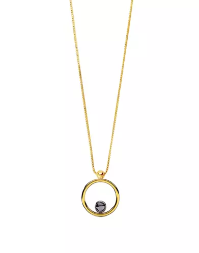 Collier mini Romy en Or 18K et perle de culture noire