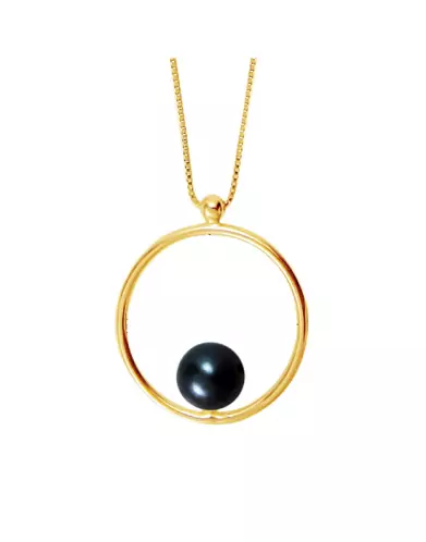 Collier Romy en Or 18K et perle de culture noire