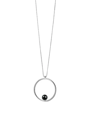 Collier grand Romy en Or 18K et perle de culture noire
