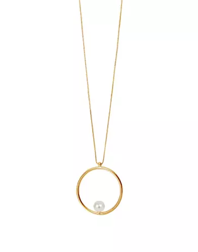 Collier grand Romy en Or 18K et perle de culture blanche