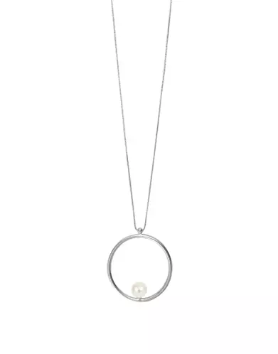 Collier grand Romy en Or 18K et perle de culture blanche