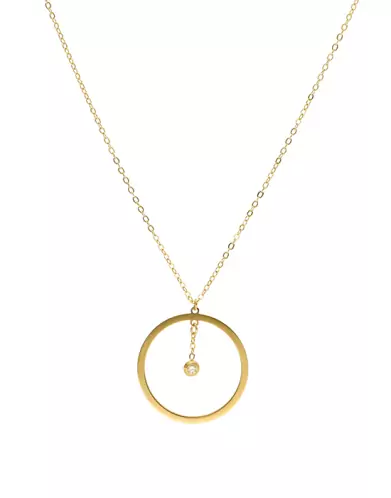 Collier LEA Rond Ajouré Or et Brillant – Grand Modèle
