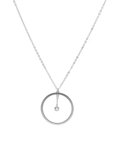 Collier LEA Rond Ajouré Or et Brillant – Grand Modèle