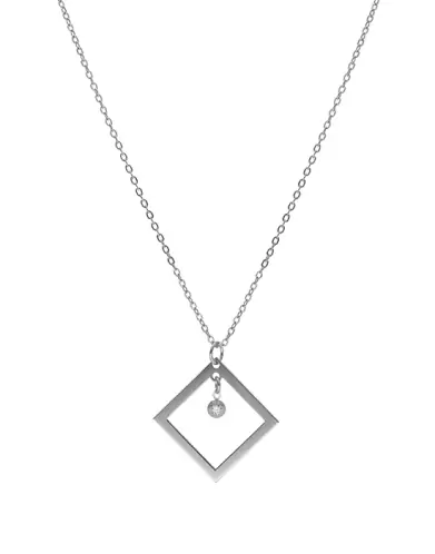 Collier LEA Carré Ajouré Or et Brillant – Petit Modèle