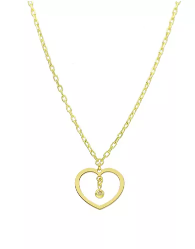 Collier LEA en Or avec Coeur Diamant