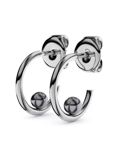 Créole mini Romy en Or 18K et perle de culture noire