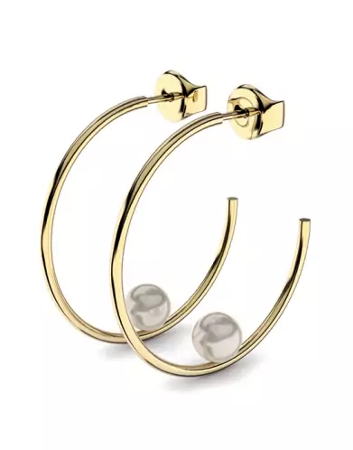 Créole Romy en Or 18K et perle de culture blanche