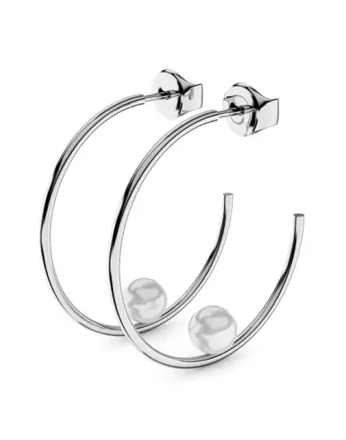 Créole Romy en Or 18K et perle de culture blanche