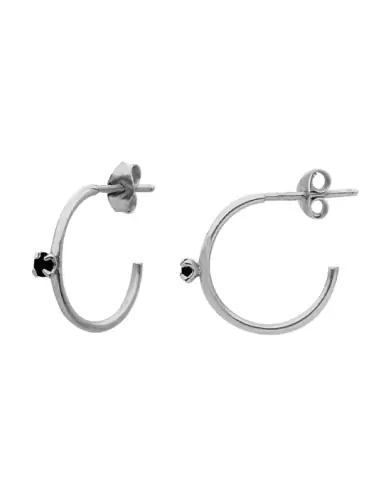 Boucles d'oreilles Diamant Noir Basiques - Petit modèle