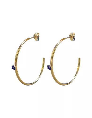 Boucles d'oreilles Saphir Basiques - Grand modèle